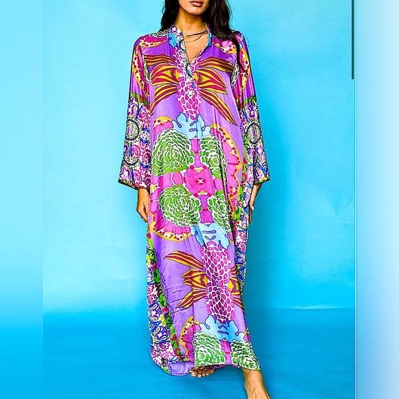 Antica Sartoria Dresses & Skirts - Floral Long Maxi Dress-Violet